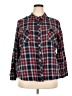 Joe Boxer 100% Cotton Plaid Red Long Sleeve Button-Down Shirt Size 2X - photo 1