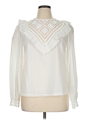 Aqua Long Sleeve Blouse (view 1)