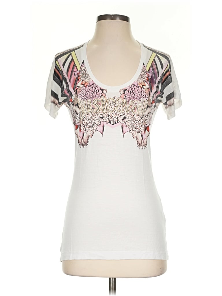 Pre-owned Just Cavalli Short Sleeve T-shirt In Ivory