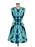 Karen Millen Graphic Blue Cocktail Dress Size Lg (4) - photo 2