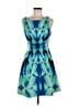 Karen Millen Graphic Blue Cocktail Dress Size Lg (4) - photo 1