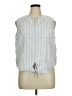 Ellen Tracy Blue Sleeveless Button-Down Shirt Size XL - photo 1