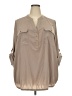 Lane Bryant 100% Polyester Tan 3/4 Sleeve Blouse Size 26 - 28 Plus - photo 1