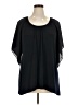 PREMISE 100% Polyester Black Short Sleeve Blouse Size 1X - photo 1