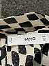 MNG 100% Polyester Houndstooth Ivory Black Long Sleeve Blouse Size M - photo 4