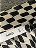 MNG 100% Polyester Houndstooth Ivory Black Long Sleeve Blouse Size M - photo 7