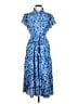 Max Studio 100% Polyester Paisley Blue Casual Dress Size L (estimated) - photo 1