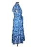 Max Studio 100% Polyester Paisley Blue Casual Dress Size L (estimated) - photo 4