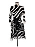 Diane von Furstenberg 100% Polyester Animal Print Silver Cocktail Dress Size 8 - photo 2