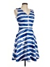 Apt. 9 Stripes Blue Cocktail Dress Size 8 - photo 1