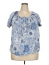 Van Heusen 100% Cotton Blue Short Sleeve Blouse Size XXL - photo 1
