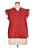 Unbranded 100% Polyester Polka Dots Red Short Sleeve Blouse Size XL - photo 1