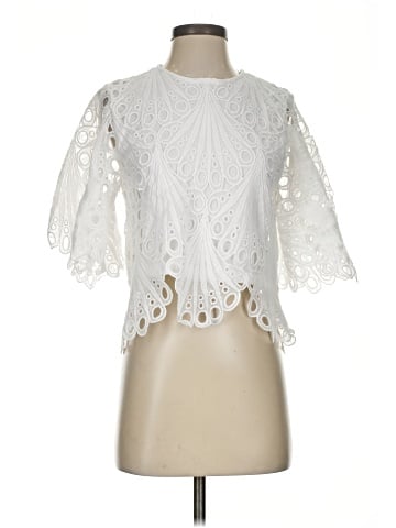 Blue Tassel 3/4 Sleeve Blouse (view 1)