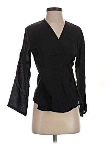 Dosa Long Sleeve Silk Top (view 1)