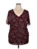 Attention Burgundy Short Sleeve Blouse Size 2X - photo 1