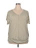 Faded Glory Stripes Ivory Short Sleeve Top Size 2X - photo 1