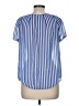 Old Navy 100% Polyester Stripes Blue Short Sleeve Blouse Size M - photo 2