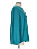 Adrianna Papell 100% Polyester Solid Teal Long Sleeve Blouse Size L - photo 4