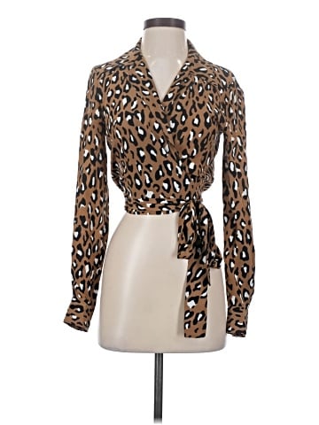 Diane von Furstenberg Long Sleeve Silk Top (view 1)