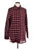 Very J Plaid Red Long Sleeve Button-Down Shirt Size L - photo 1