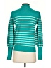 Umgee Stripes Teal Turtleneck Sweater Size S - photo 2