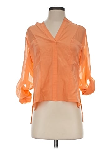 BCBGMAXAZRIA 3/4 Sleeve Silk Top (view 1)