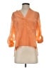 BCBGMAXAZRIA 100% Silk Orange 3/4 Sleeve Silk Top Size S - photo 1