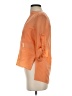 BCBGMAXAZRIA 100% Silk Orange 3/4 Sleeve Silk Top Size S - photo 5