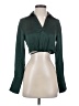 Nicholas 100% Silk Green Long Sleeve Silk Top Size 0 - photo 1
