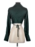 Nicholas 100% Silk Green Long Sleeve Silk Top Size 0 - photo 2