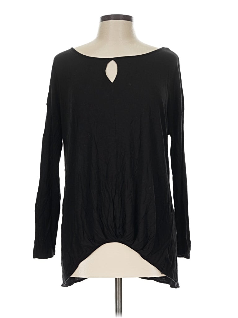 Pre-owned Daisy Fuentes Long Sleeve T-shirt In Black