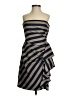 BCBGMAXAZRIA 100% Polyester Stripes Gray Cocktail Dress Size 2 - photo 1