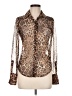 Olivaceous Animal Print Brown Long Sleeve Blouse Size M - photo 1