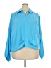 Intempo 100% Polyester Blue Long Sleeve Blouse Size 3X - photo 1