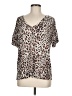 Soma Animal Print Brown Short Sleeve Blouse Size M - photo 1