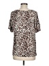Soma Animal Print Brown Short Sleeve Blouse Size M - photo 2