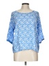 Blue Ginger Floral Blue 3/4 Sleeve Blouse Size L - photo 1