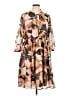 Torrid 100% Polyester Print Brown Casual Dress Size Lg Plus (0) - photo 1
