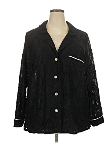 ELOQUII 3/4 Sleeve Button-Down Shirt (view 1)