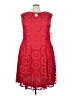 London Times 100% Polyester Red Cocktail Dress Size 24 - photo 1
