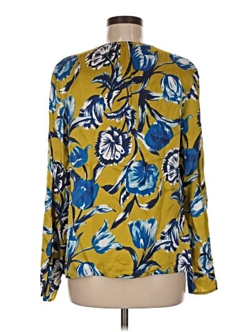 Ecru Long Sleeve Silk Top (view 2)