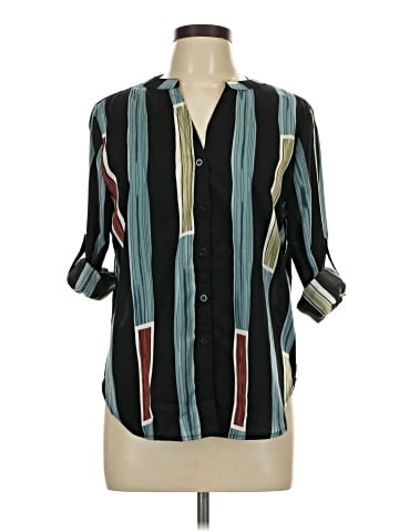 Shein 3/4 Sleeve Button-Down Shirt (view 1)