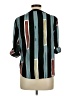 Shein Stripes Teal 3/4 Sleeve Button-Down Shirt Size L - photo 2