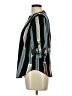 Shein Stripes Teal 3/4 Sleeve Button-Down Shirt Size L - photo 5