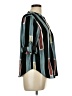 Shein Stripes Teal 3/4 Sleeve Button-Down Shirt Size L - photo 4