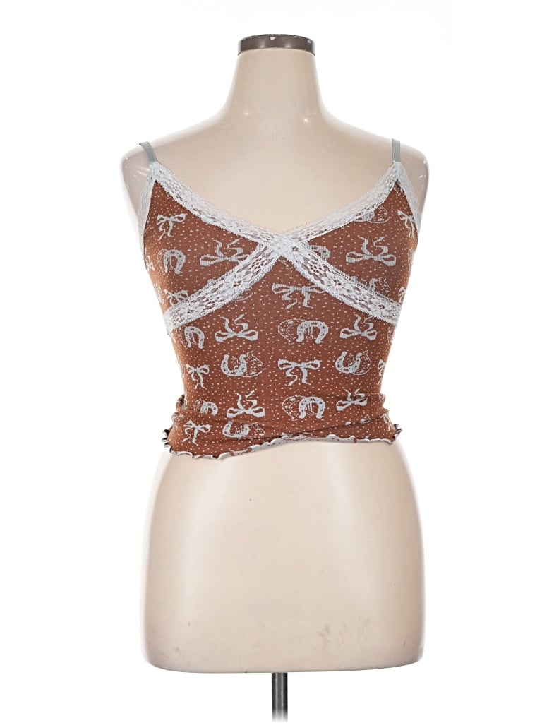 Pre-owned Out From Under Tank Top Brown Sweetheart Neckline Tops