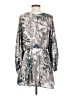 Free People 100% Polyester Paisley Silver Casual Dress Size XS - photo 2