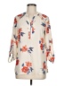 Maurices 100% Polyester Floral Ivory 3/4 Sleeve Blouse Size M - photo 1