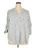 Torrid 100% Polyester Stripes Ivory 3/4 Sleeve Blouse Size 2X Plus (2) - photo 1