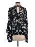 Parker 100% Silk Black Long Sleeve Silk Top Size S - photo 1
